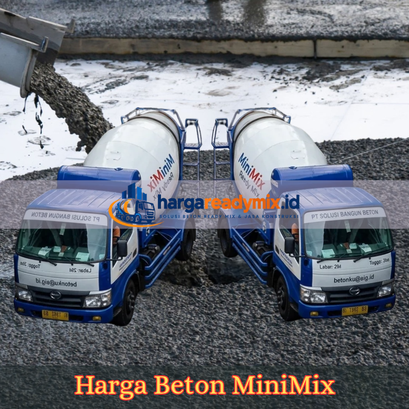 Truk beton Minimix untuk pengiriman ready mix pada proyek pengecoran